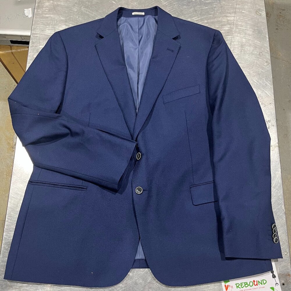 Angelico Men’s Blue Suit Jacket (Slim Fit, Size 48R)